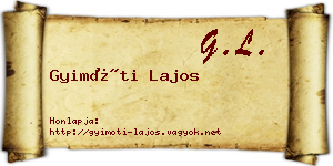 Gyimóti Lajos névjegykártya